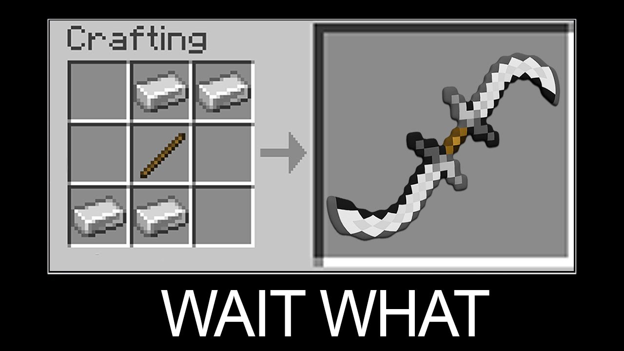 Minecraft wait what meme part 15 (Crafting Crazy Double Swords)