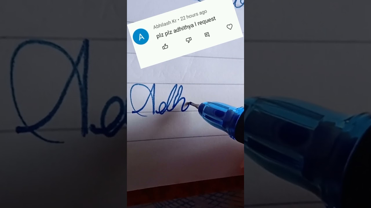 Adhithya name write in cursive writing #cursive#writing#adhithya#improveyourcursivewriting#short