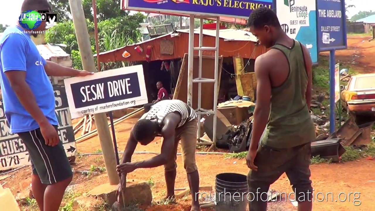 Lakka Freetown Community Development Project || Constructing a Street Sign in Sierra Leone