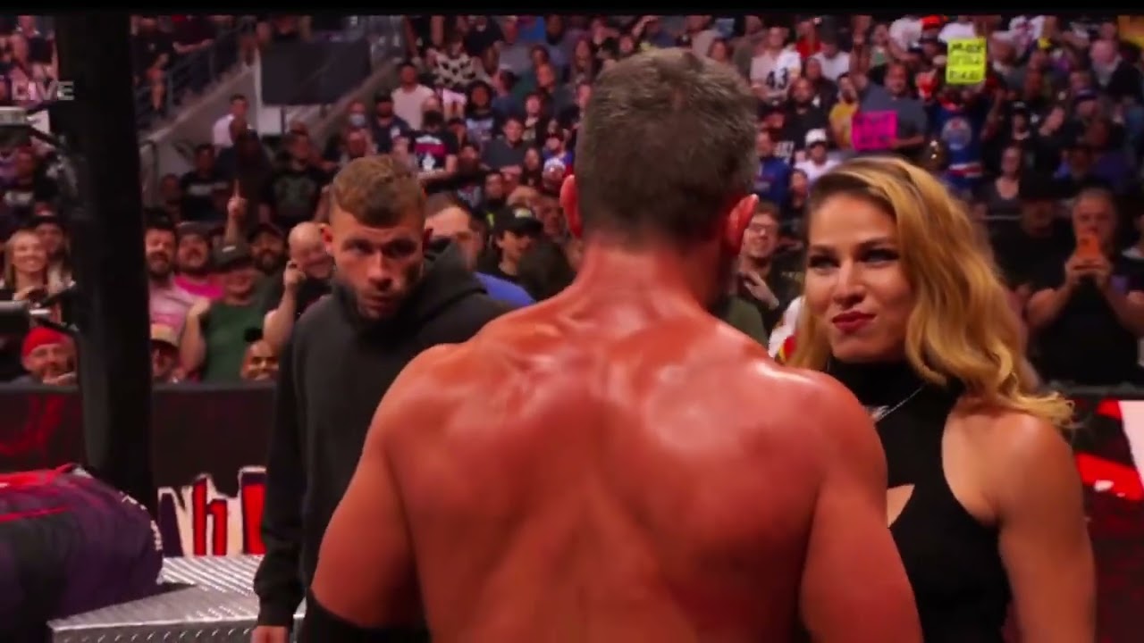 Marina Shafir stopping her husband Roderick Strong from getting to Mox - AEW Dynamite 9/17/25