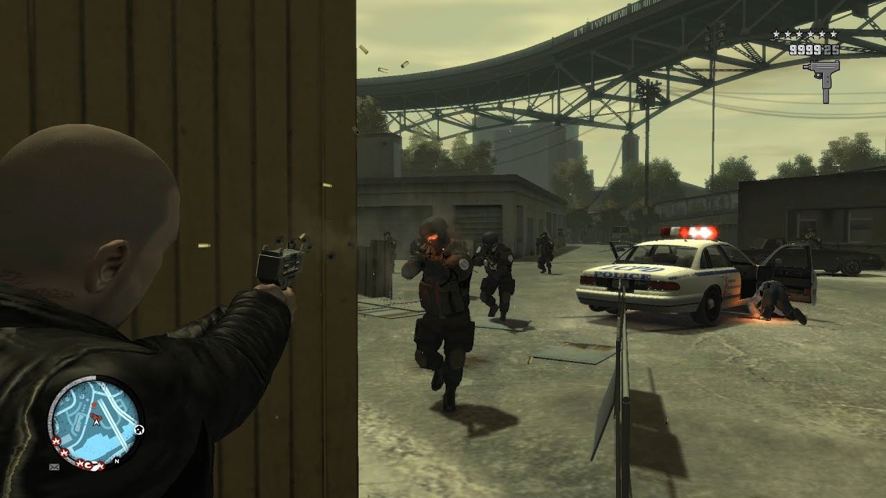 GTA IV TLAD Epic 6 Star Wanted Level Police Shootout + Escape