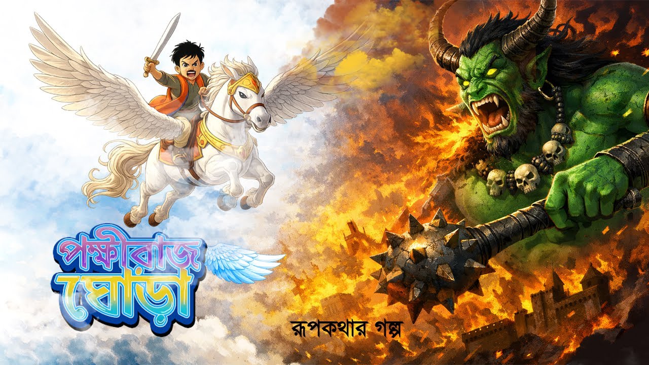 পক্ষীরাজ ঘোড়া। POKKHIRAJ GHORA। বাংলা রূপকথার গল্প। BENGALI HORROR CARTOON। BANGLA RUPKOTHAR CARTOON
