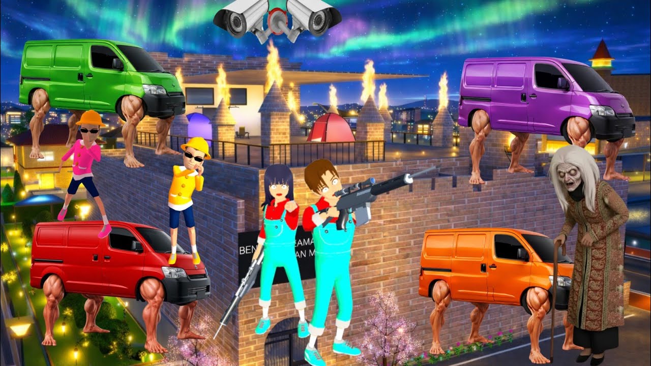 Yuta Mio Panik ANOMALI MOBIL BERKAKI WARNA WARNI Menyerang Kota Sakura 😱 Sakura School Simulator