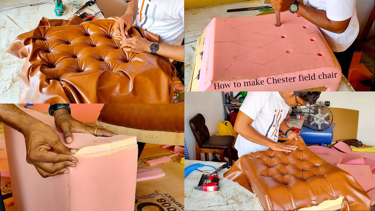 How to make Chester field chair// lather Chester field chair making//best making process best video,