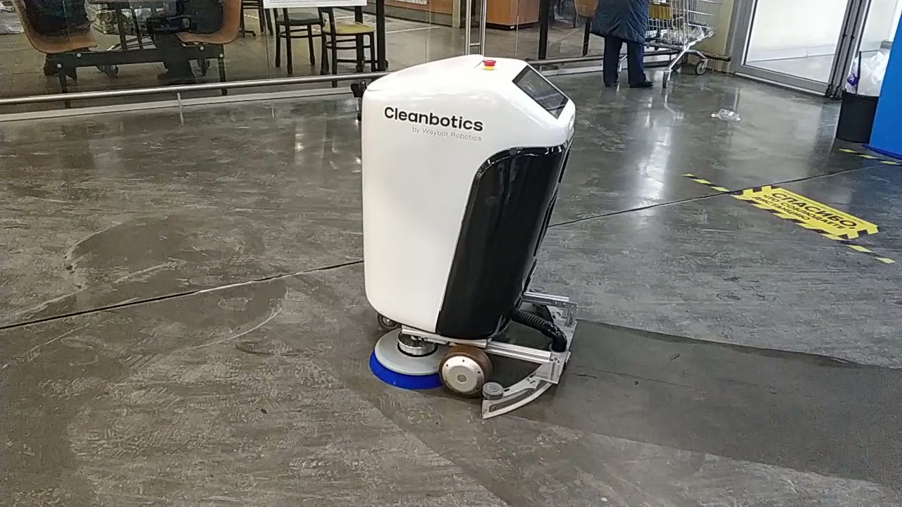 Cleanbotics - autonomous floor cleaning robot test by LENTA grocery