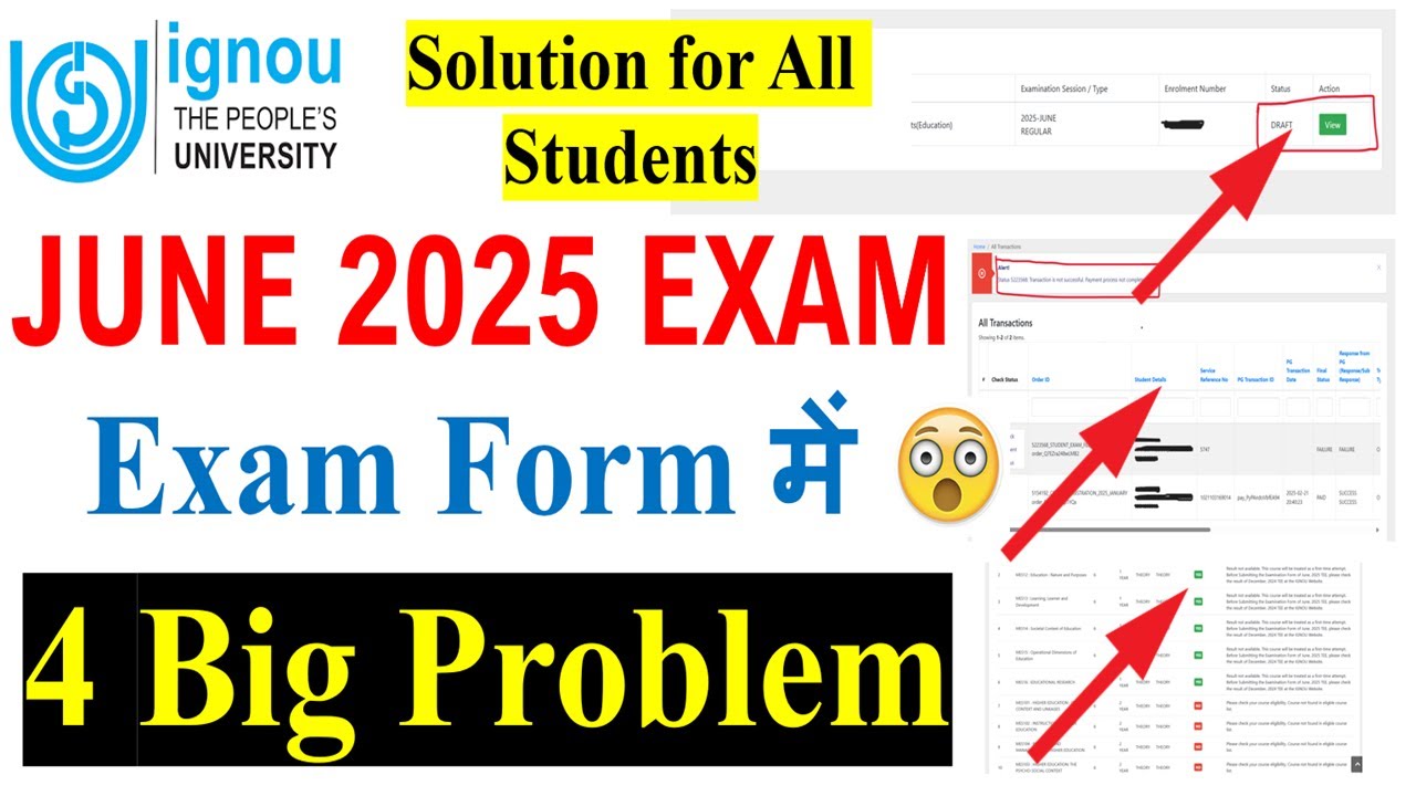 🔥5 Big Problem in June 2025 Exam Form  | Solution for All IGNOU Students | A Must Watch for All
