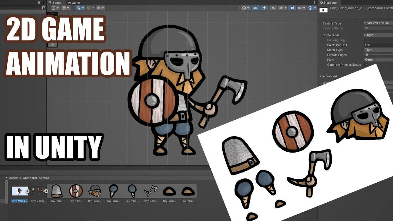 2D-анимация игры в Unity &mdash; создание крошечного викинга