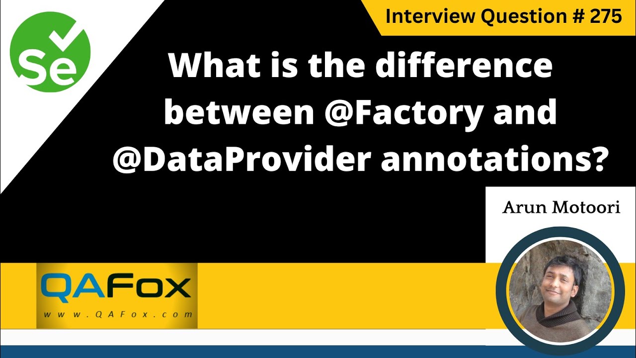 What is the difference between @Factory and @DataProvider (Selenium Interview Question #275)