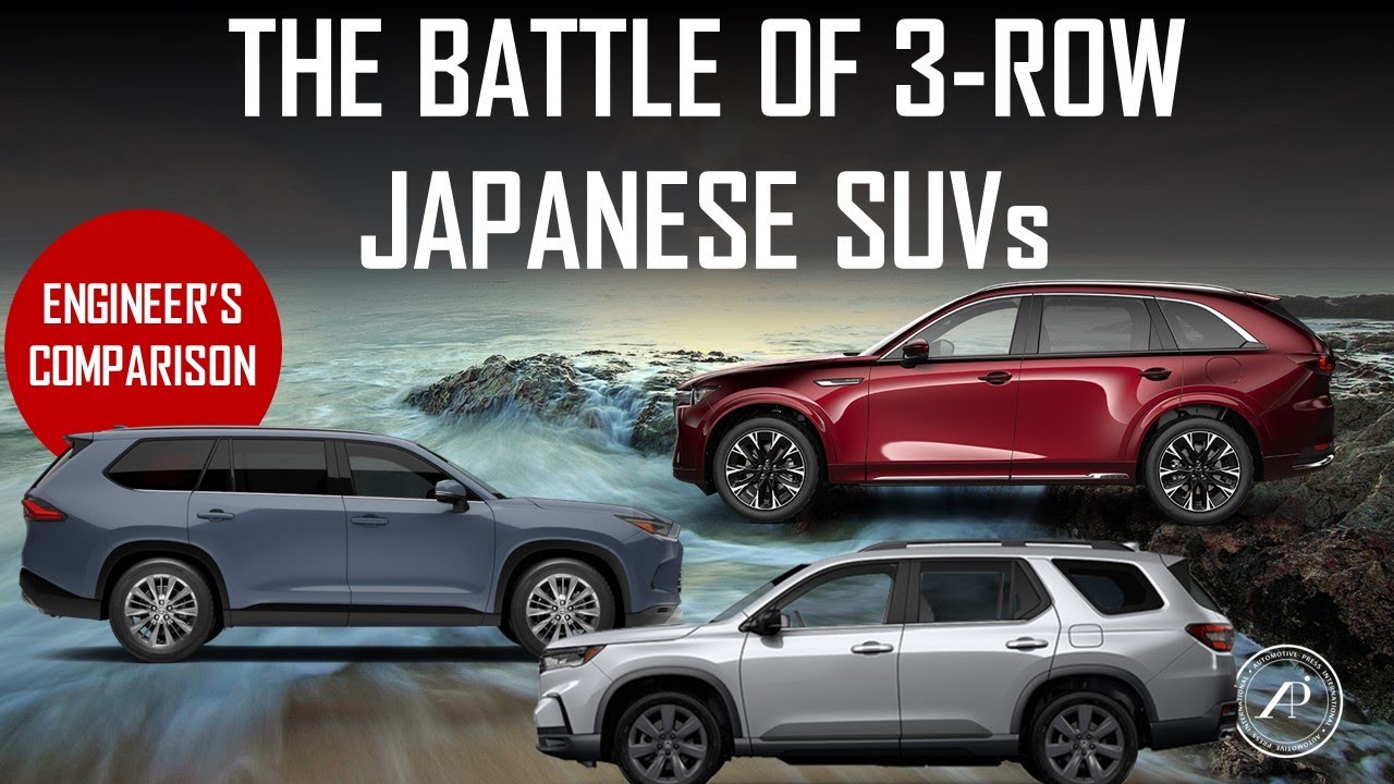 THE BATTLE OF 3-ROW JAPANESE SUVs // HONDA PILOT vs TOYOTA GRAND HIGHLANDER vs MAZDA CX-90
