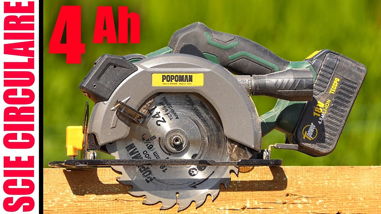 POPOMAN Аккумуляторная циркулярная пила TECCPO MTW300B  18V 4 Ah (type LIDL PARKSIDE PHKSA 20-Li)