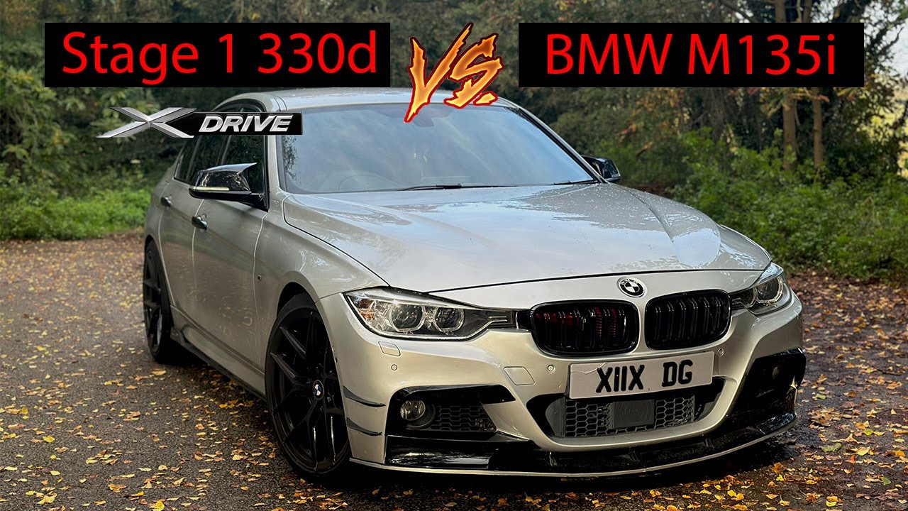 I DRAG RACED MY 320BHP STAGE 1+ BMW F30 330d XDRIVE VS A 330BHP BMW F20 M135i