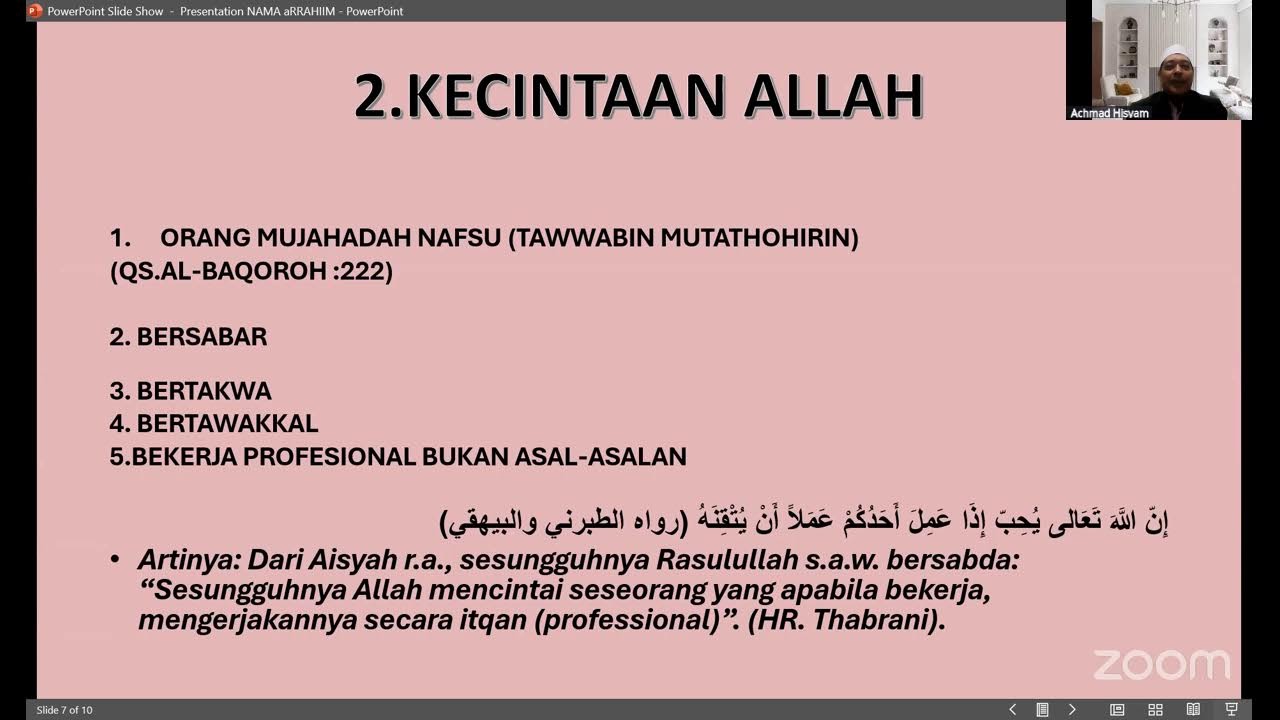 Tadabur asmaul husna  sesi 4