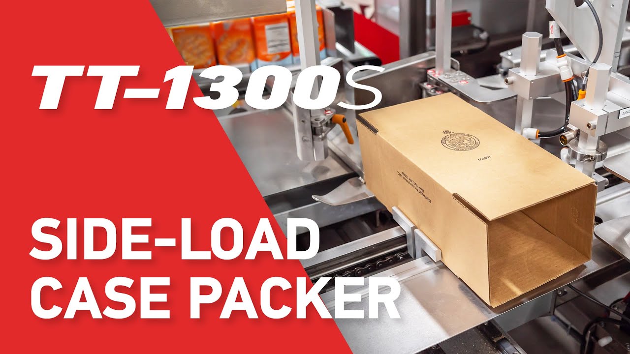 Side-Load Case Packer For Instant Beverage Carton Trays - Model TT-1300S