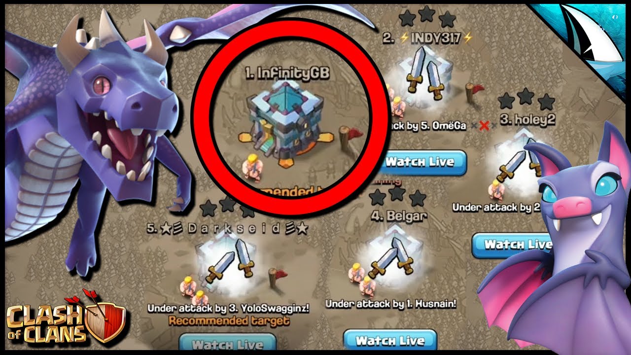 Carbon Flying with DRAGONS! Live Wars | Clash of Clans