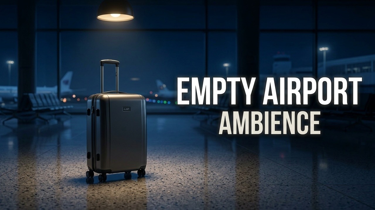 Lonely Airport Terminal | Rolling Luggage and Distant Footsteps &mdash; 3 Hour Sleep Soundscape