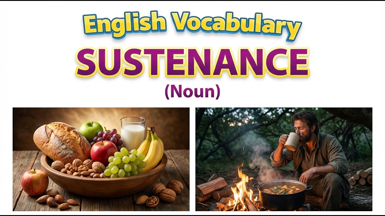 2621) Sustenance –  Word Meaning, word use,  Synonyms & Antonyms  |  English vocab builder