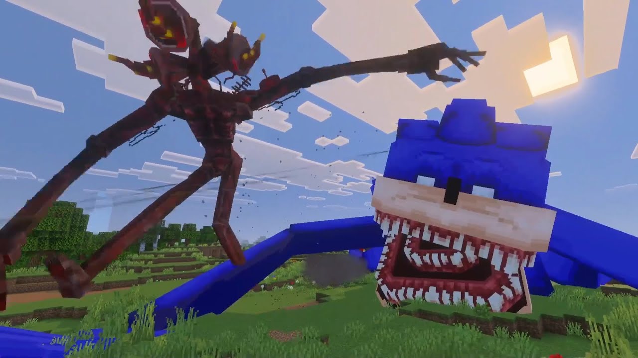 Infected Siren Head vs Shin Sonic Addon in Minecraft Bedrock