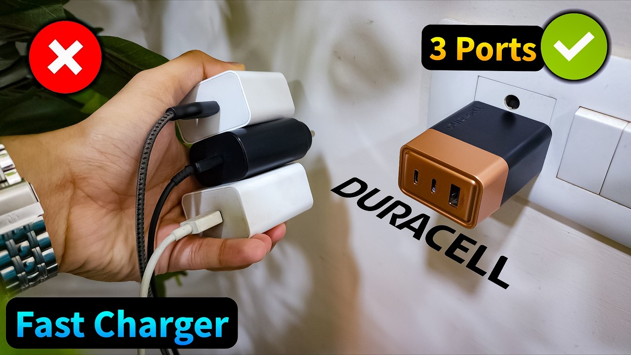 Best Charger for Android & iPhone ⚡️ DURACELL 65 Watts Fast Gan Charger Unboxing & Review