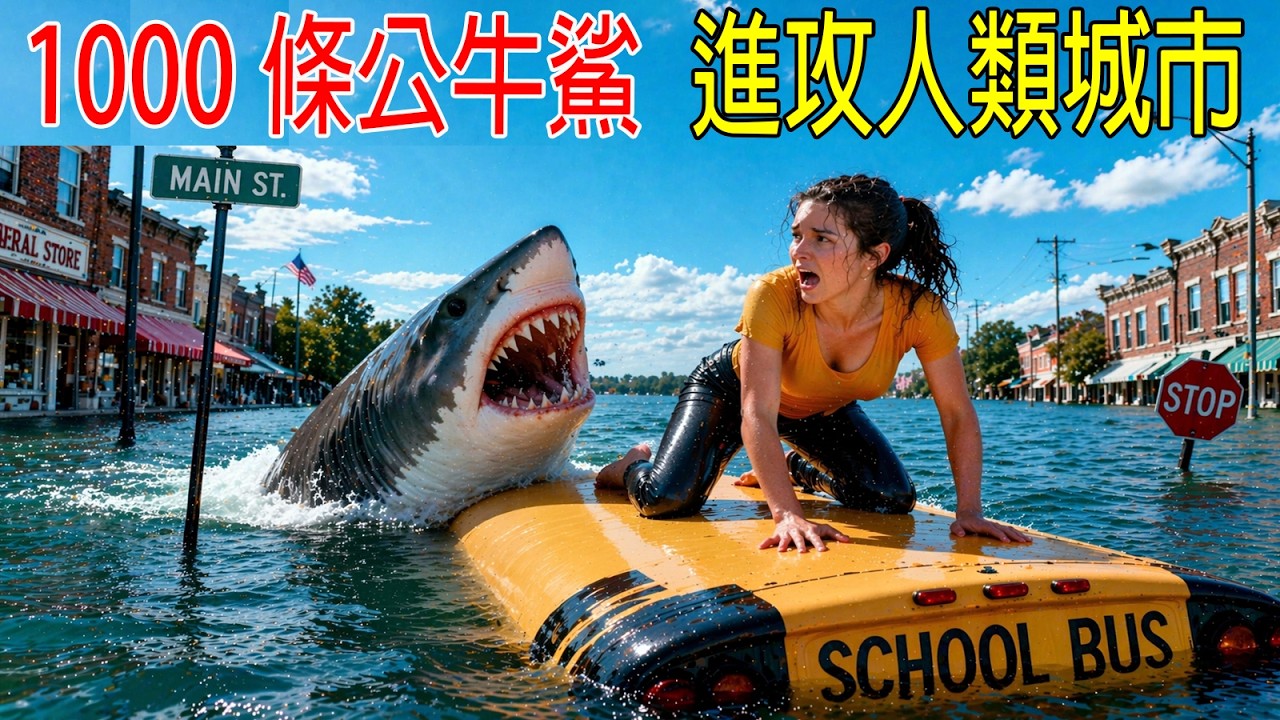1000條公牛鯊，進攻人類城市，10萬人命懸一綫！人類武器成垃圾