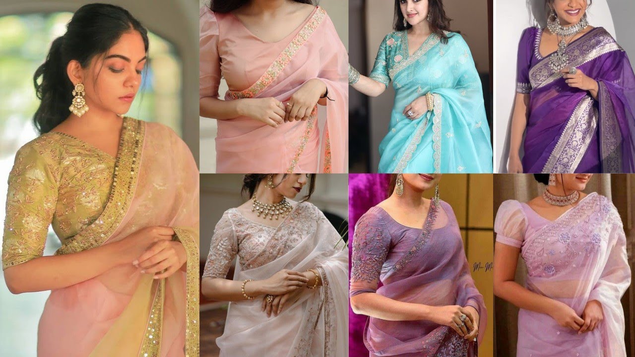 New Organza  Blouse Design 2024 ||Latest Organza Saree  Blouse Collection ideas