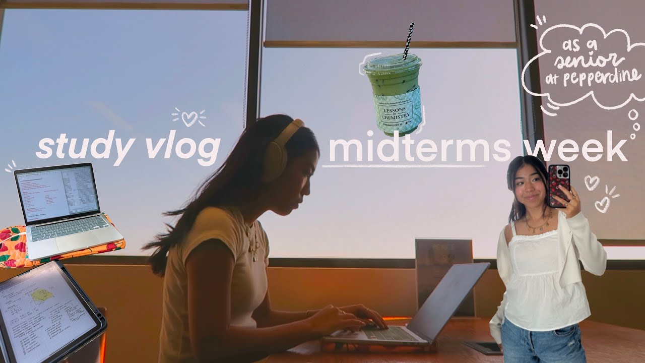 midterms study vlog 📖📓 senior at Pepperdine, productive mornings + realistic