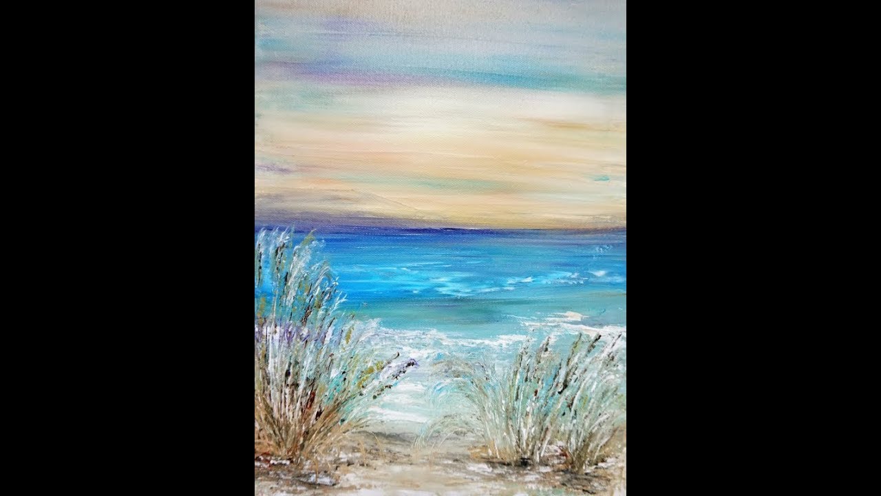 Sea Landscape painting/Palette knife/Meerlandschaft malen mit einem Malmesser/V186