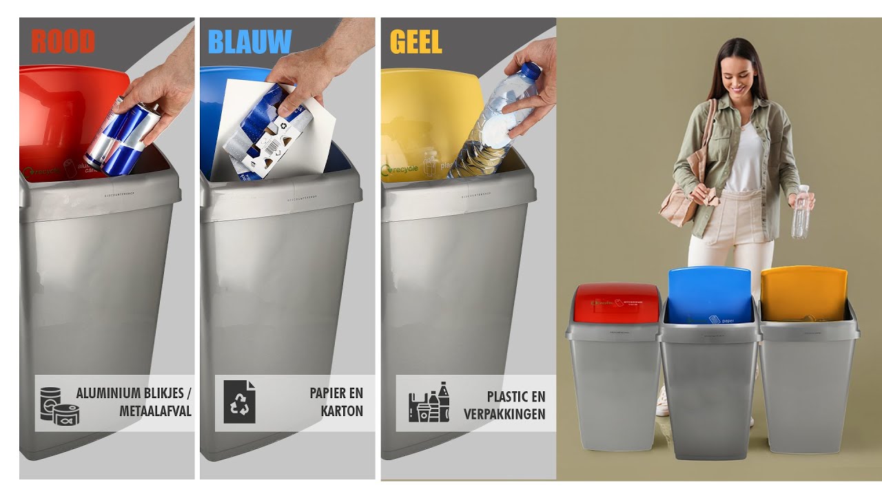 Prullenbak 50 Liter Set &ndash; Afvalemmer & Afvalscheiding Prullenbakken Kopen | Vuilnisbakken
