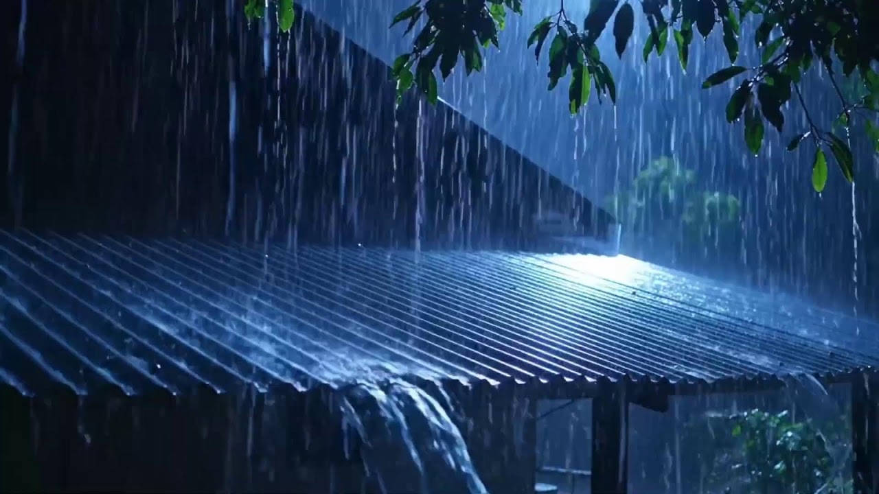 Herapeutic Night Rain ASMR on Tin Roof for Mental Calm, Stress Relief, and Deep Sleep 208