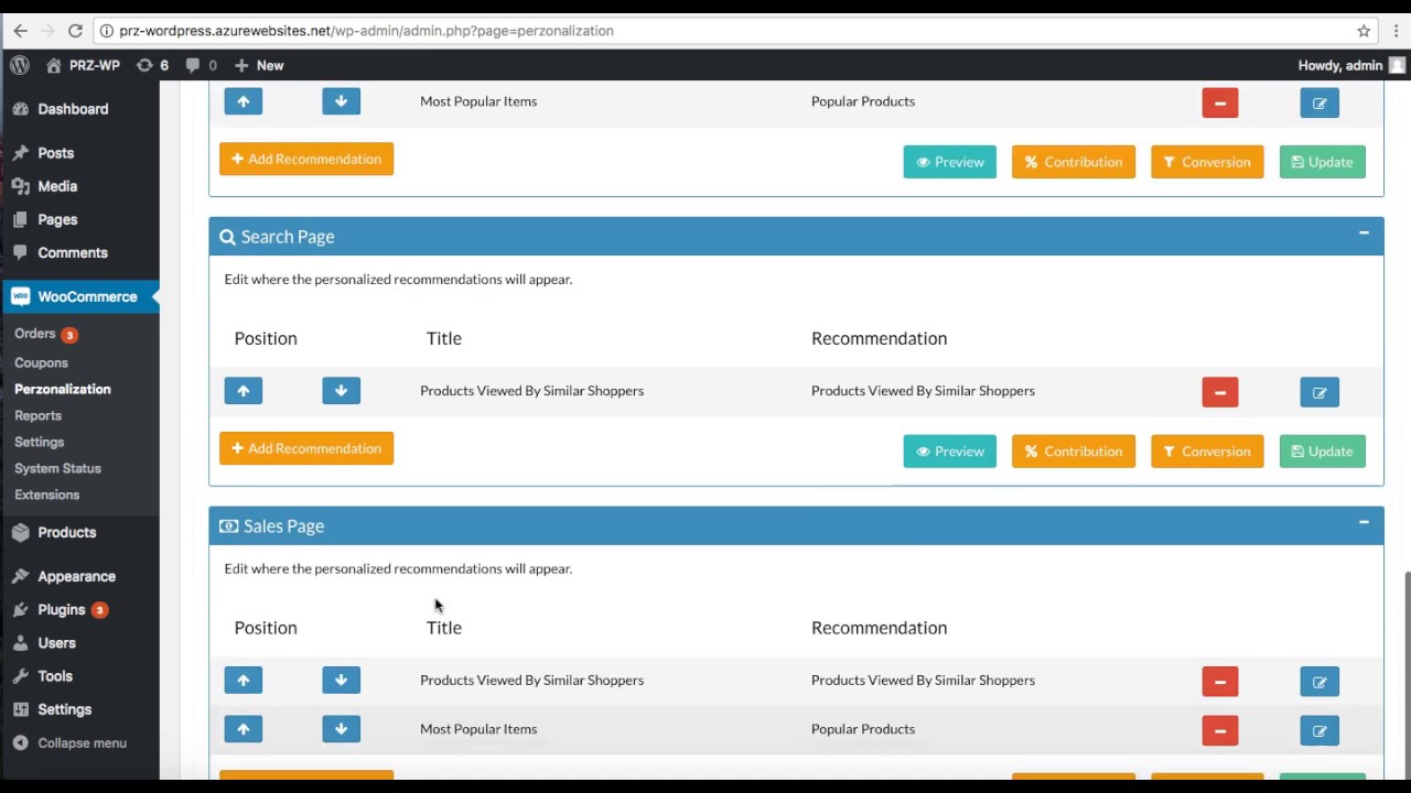 How to recommend products on WooCommerce plugin ?