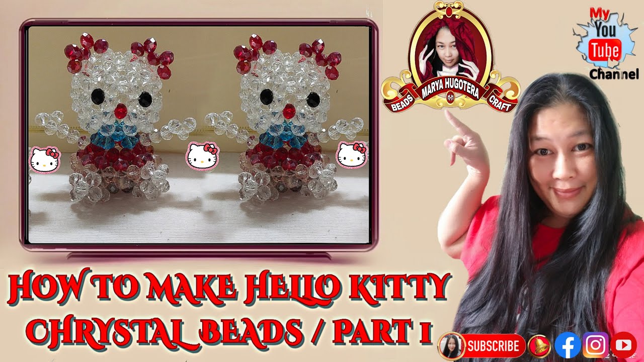 How to make Hello Kitty Crystal Beads / part 1 / Head