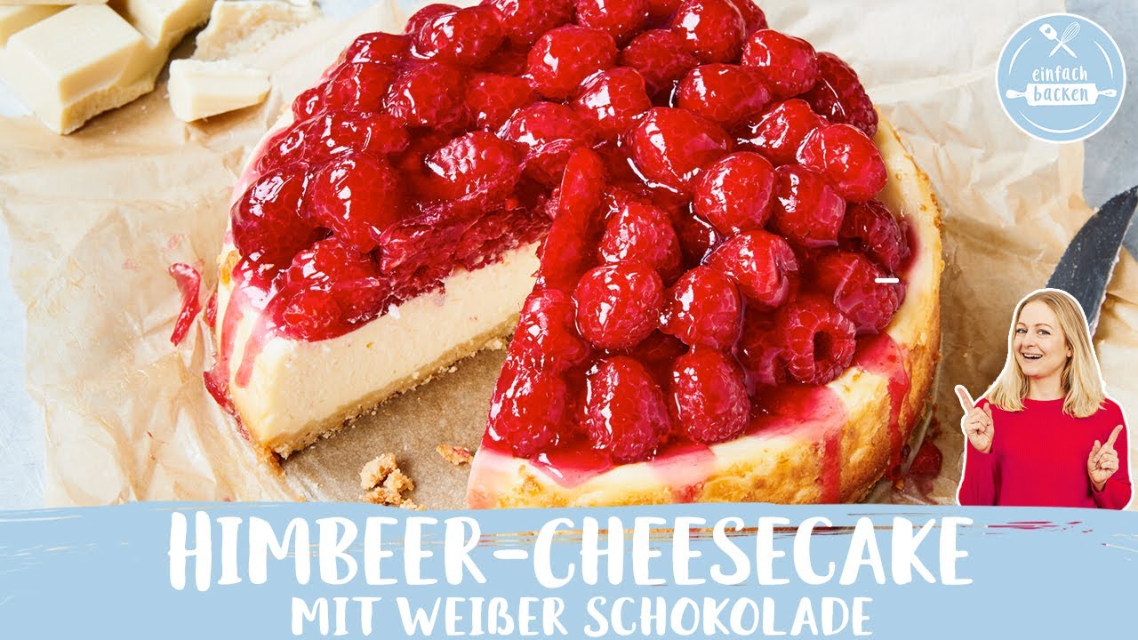 Himbeer-Cheesecake mit weißer Schokolade | Himbeer-Käsekuchen  | Einfach Backen