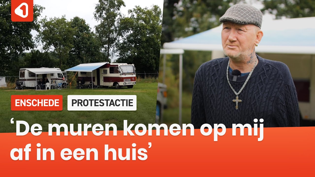 Herman (52) bezet uit protest betwiste woonwagenplek in Enschede