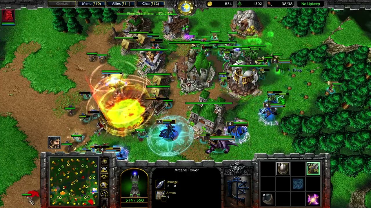 Warcraft III - Melee - 3 v AI Insane Comps