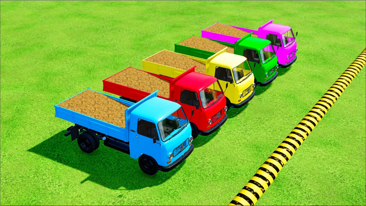Work with Colors! SAND TRANSPORT with New Holland & KAMAZ TRUCKS! MUDDY ACTION!