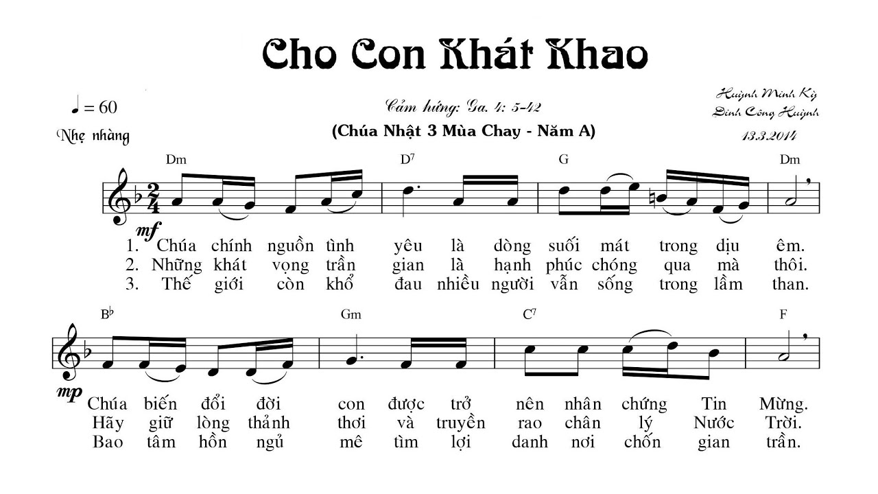 Cho Con Khát Khao (St: Huỳnh Minh Kỳ, Đinh Công Huỳnh) - Ca Len Di | Lyrics