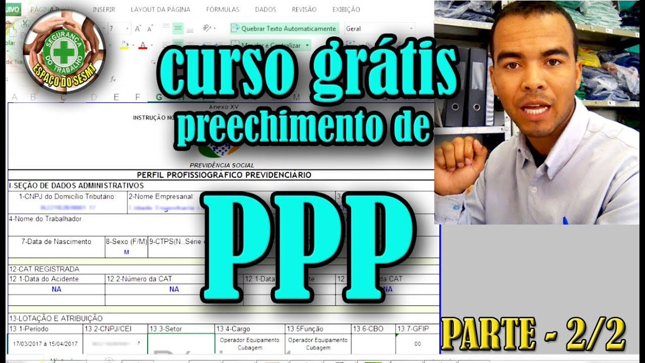 CURSO GRÁTIS - PPP    PREENCHENDO PASSO A PASSO -  Parte 2/2