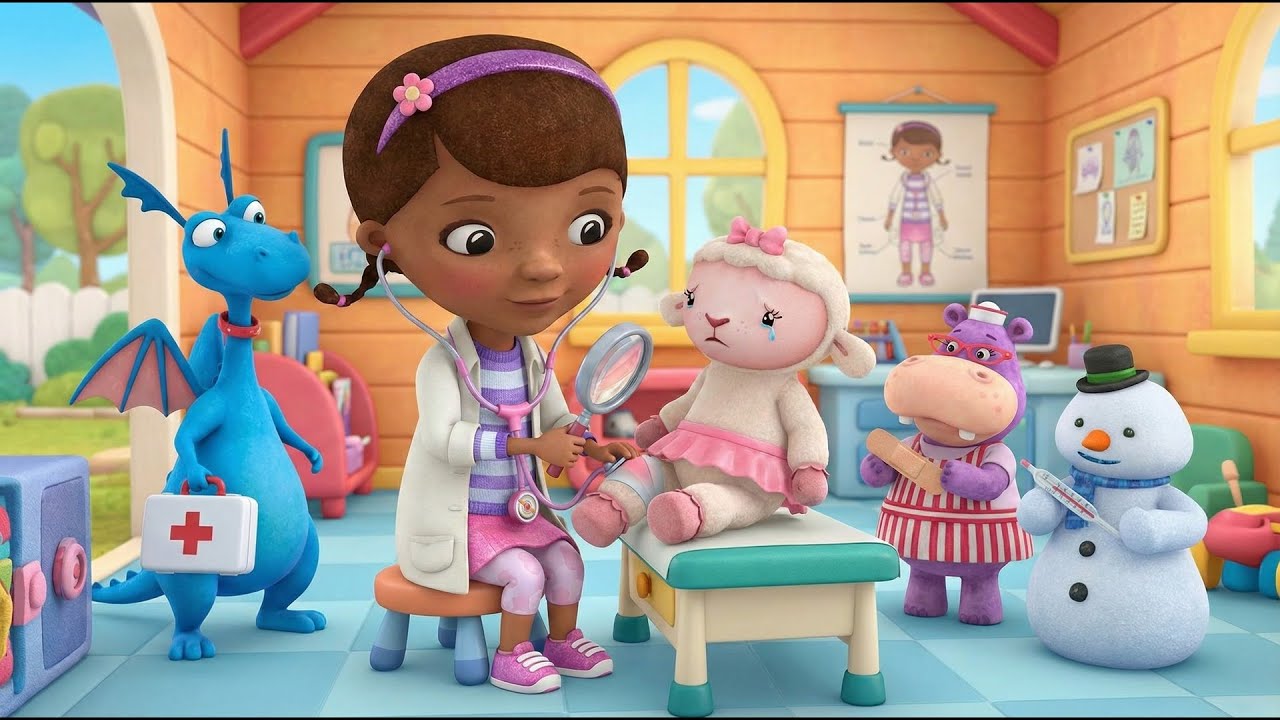 Lambie Feels Unwell? Doc McStuffins Is Here 🩺💗 | Toy Care Time | Doc McStuffins Funny Animation