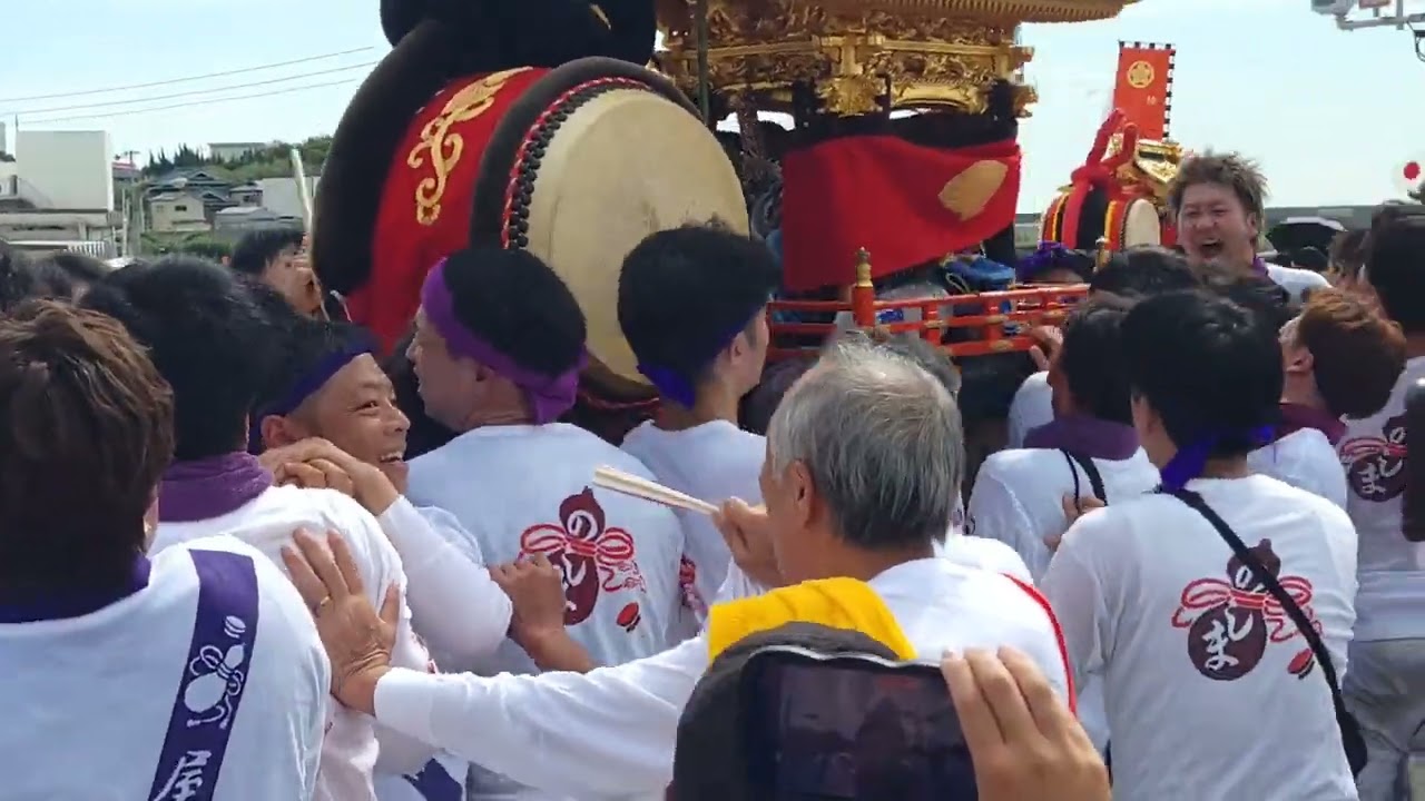 　印南祭り～お渡り～石橋石油横　　　　　【屋台押し合い】