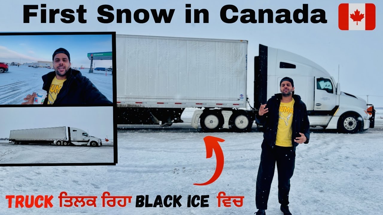 First Snow in Canada 🇨🇦 and America 🇺🇸 || Black-Ice on Roads 😱