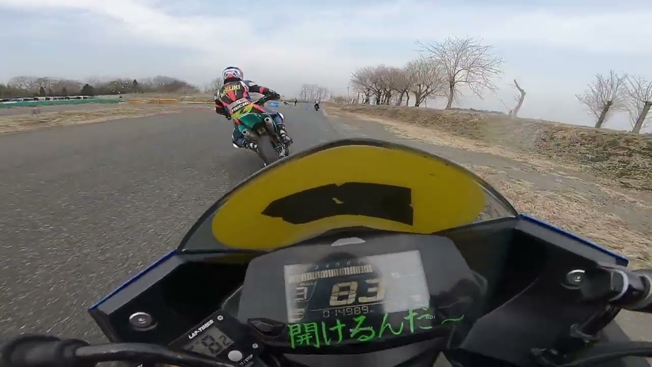 桶川スポーツランド新コース　ジクサーSF250　ベストタイム46.37秒！