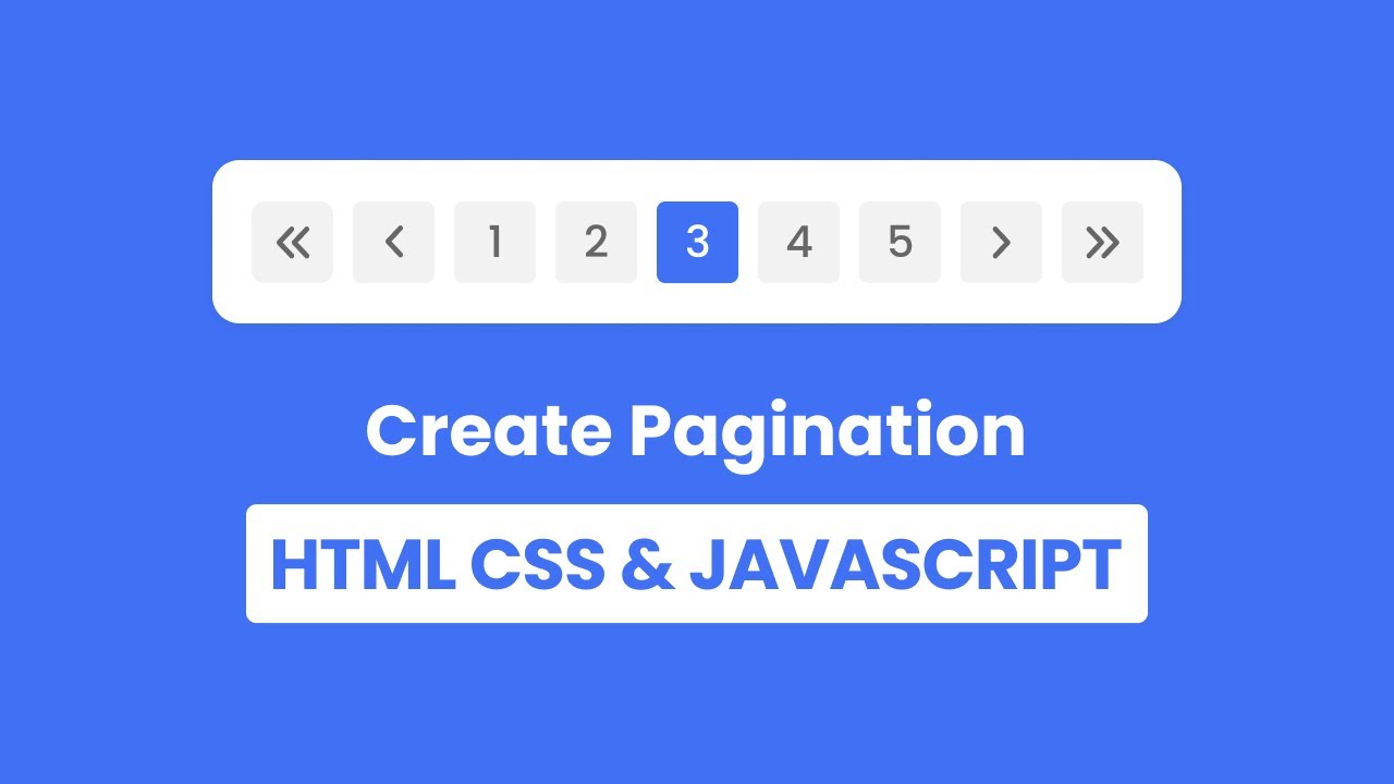 How to make Pagination in HTML CSS & JavaScript