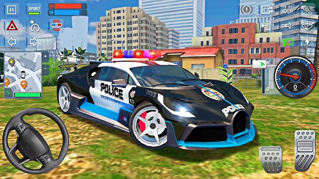 Bugatti Police Car Driving Chase Simulator 3D - City Police Car Chase 2024 Android Gameplay HD
