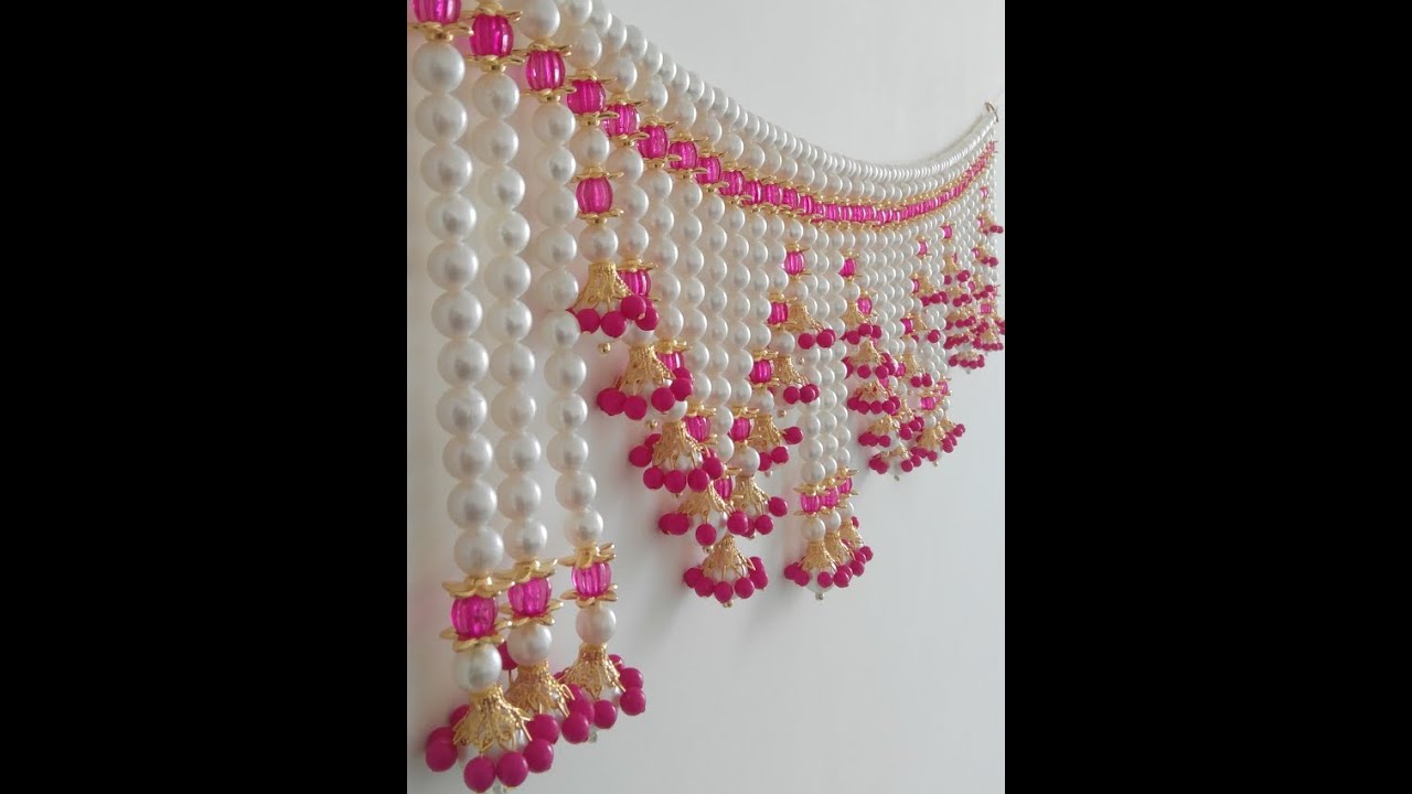 How to make a Pearl Bandhanwar at Home, DIY Easy Pearl Toran, How to make Toran at Home
