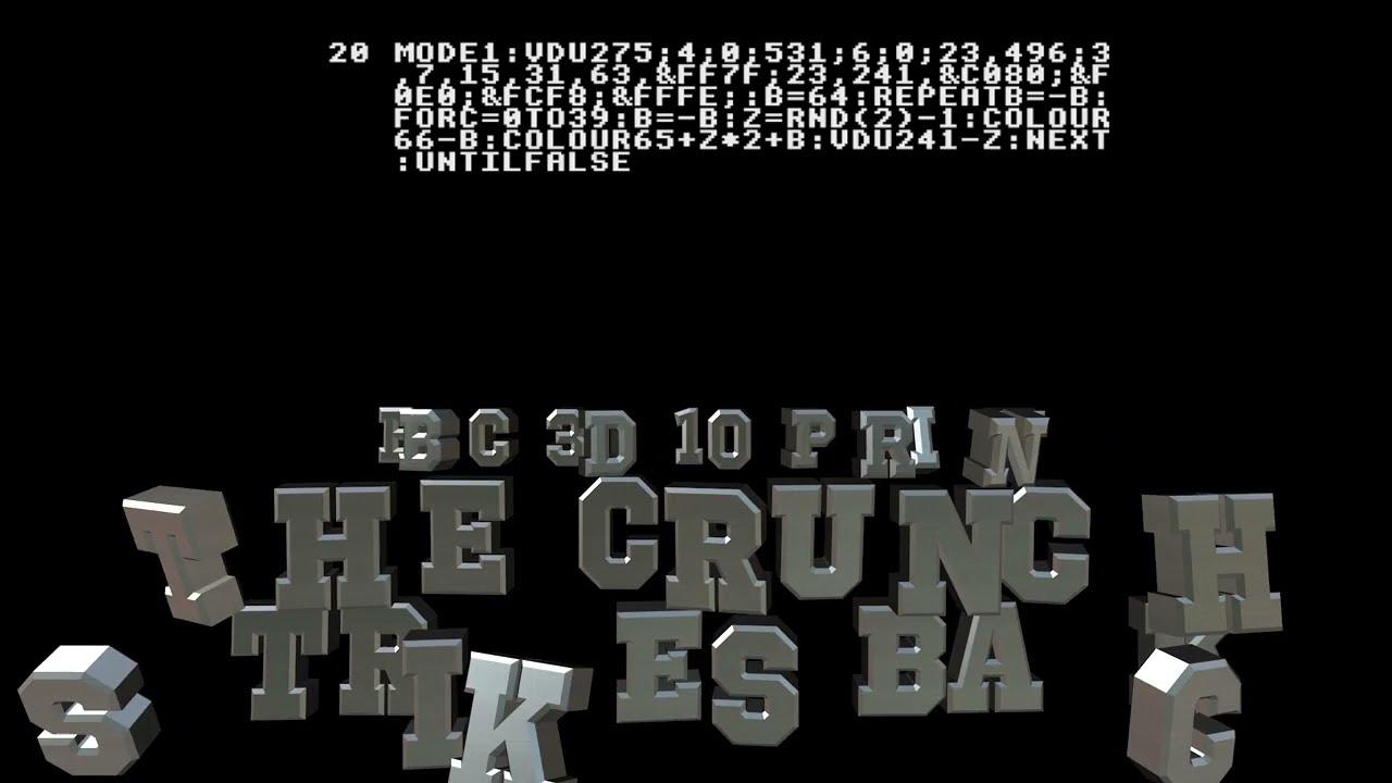 BBC BASIC 3D 10 PRINT — Crunch 2