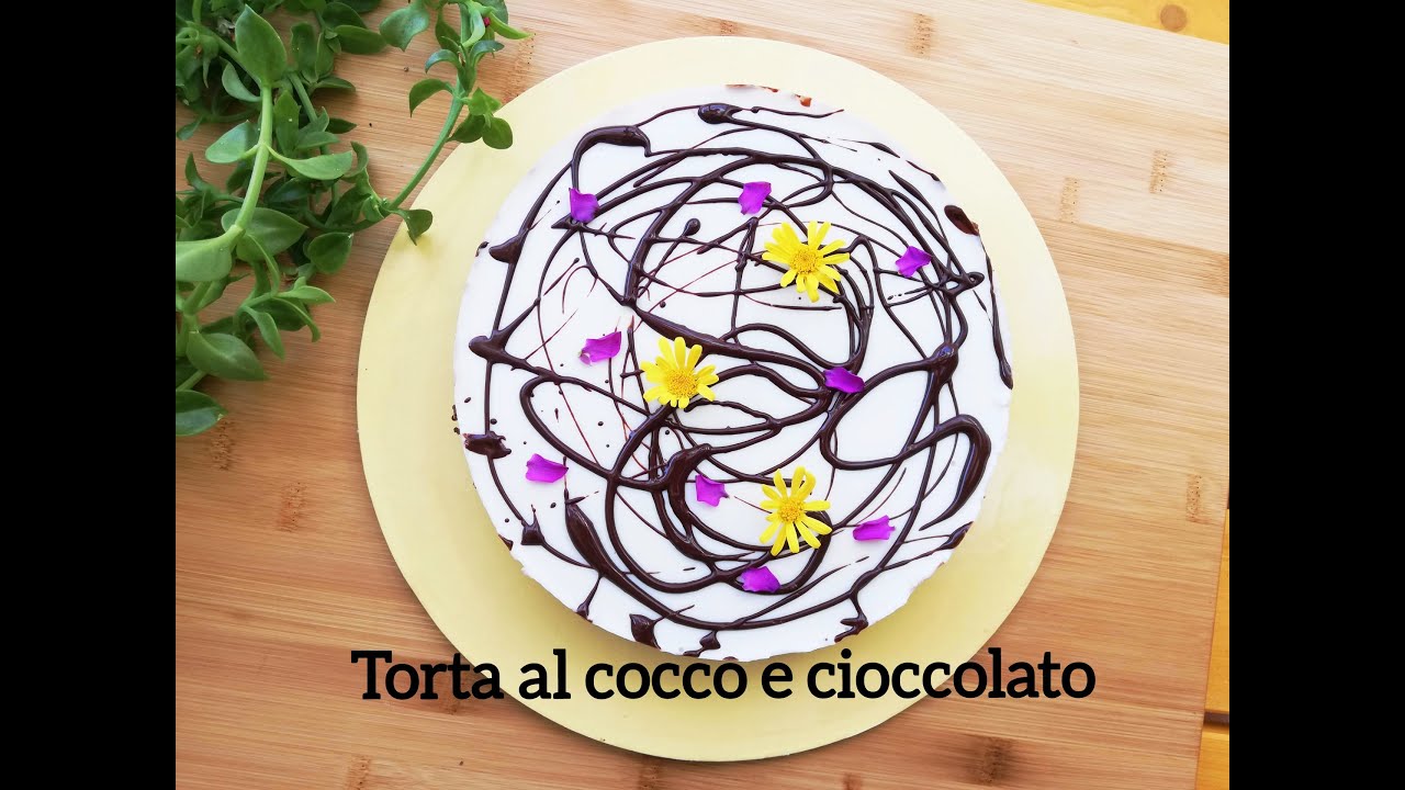 Torta al cocco e cioccolato vegana/ Tarta de coco y chocolate vegana