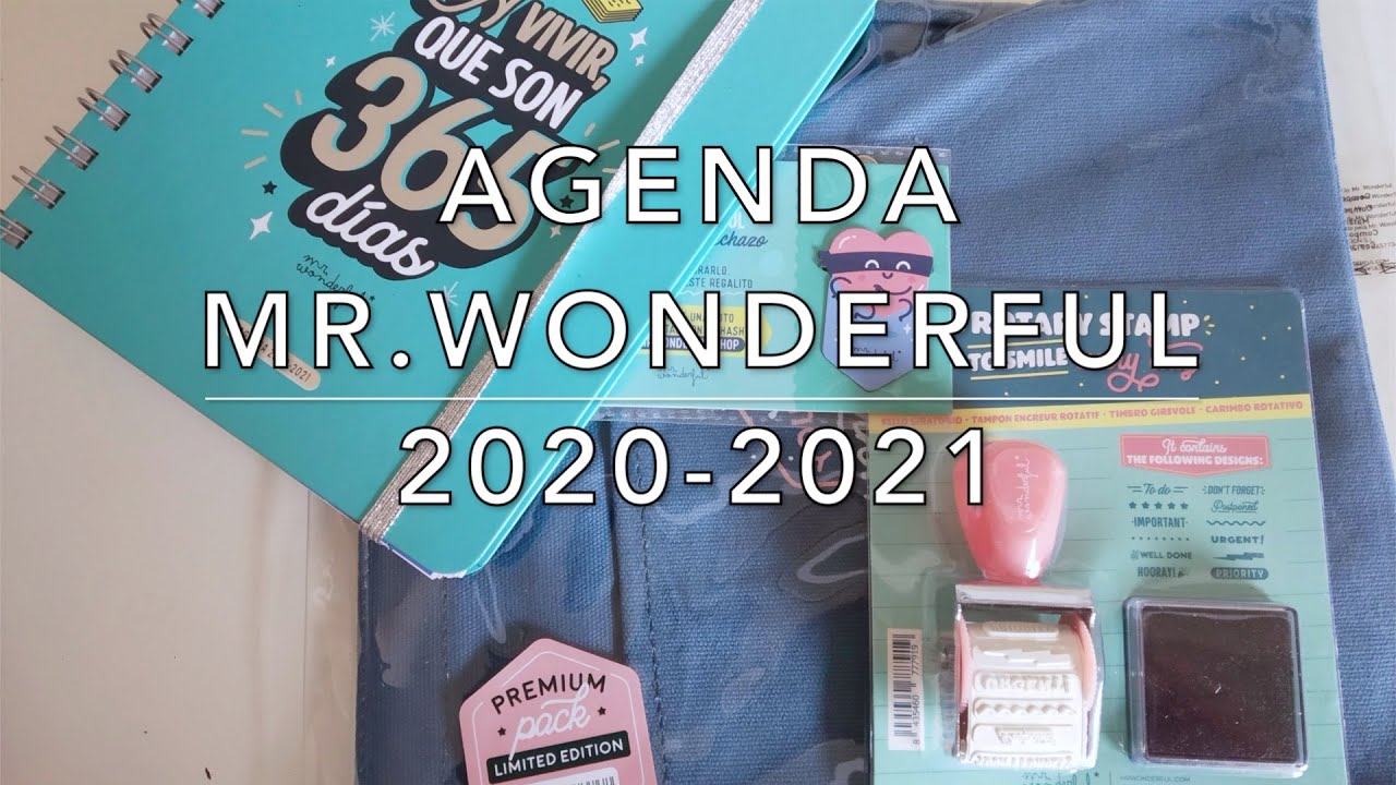 Agenda Mr. Wonderful 2020-21 | Unboxing y Review || Orden, papel y tijera