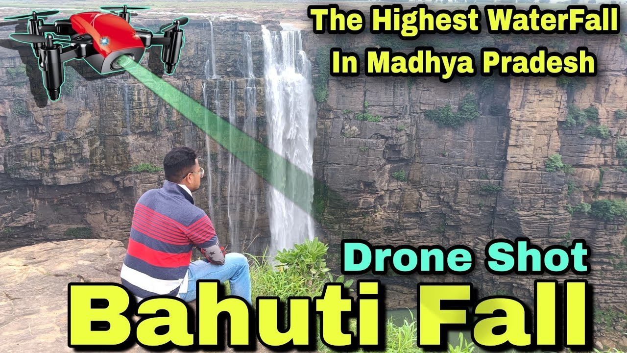 The Highest WaterFall In Madhya Pradesh | Bahuti Fall Drone Shot Bahuti WaterFall Rewa |Mp Moto Vlog