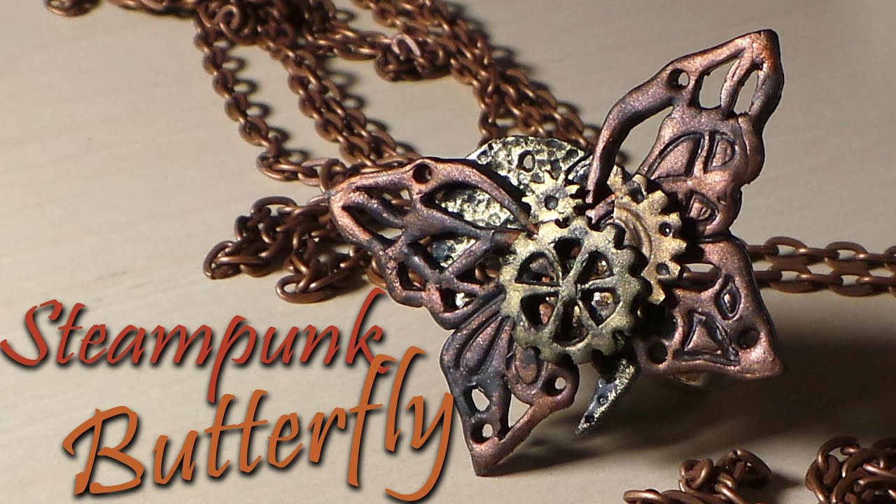 Steampunk Butterfly Charm/Ring - Polymer Clay Tutorial