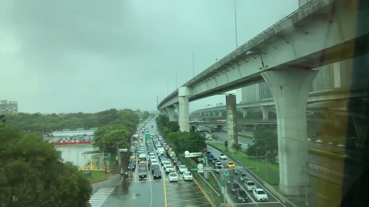 Overseeing National Highway 1 from Taoyuan MRT from above