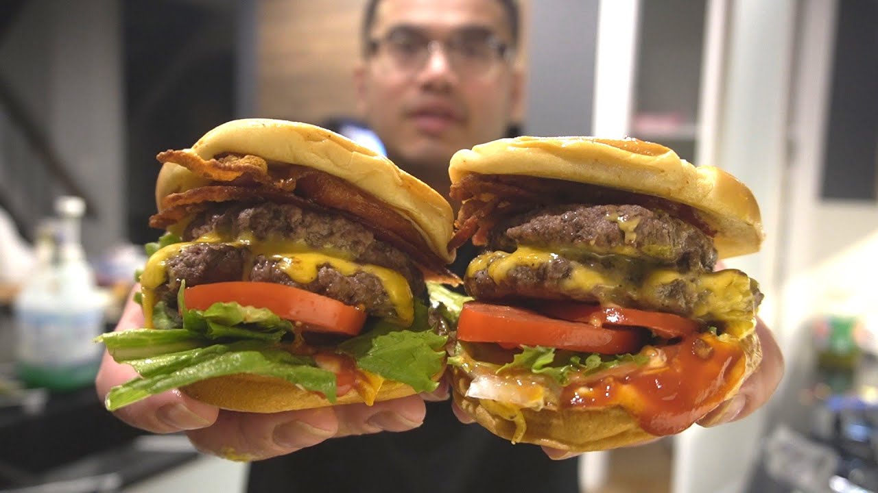 Dorm Room Double Bacon Cheese Burger Recipe